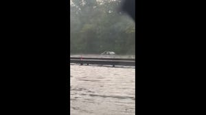 Emergency escape from a swamped car