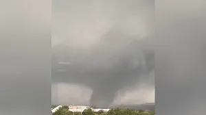 Large tornado seen moving through Little Rock, AR