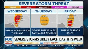 Severe weather threat targets Rockies, Texas on Wednesday