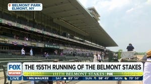 Fans gather for the 155th running of The Belmont Stakes