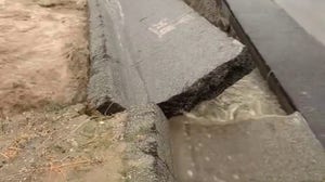 Flooding causes partial roadway collapse in Santa Clarita, California