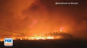 Raging wildfire forces evacuations in northern Greece