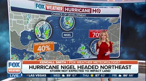 Hurricane Nigel headed northeast as a Category 1 storm