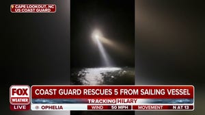 Coast Guard rescues 5 from boat caught in Ophelia's fury