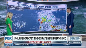 Tropical Storm Philippe struggles to remain organized
