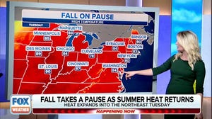 Fall on hiatus as heat moves from Central US into Northeast