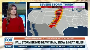 Fall storm sweeping across central US with severe weather, snow