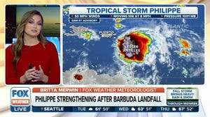 Tropical Storm Philippe strengthening after Barbuda landfall