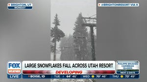 Large snowflakes fall across Utah resport