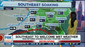 Welcome wet weather pattern to take hold across Southeast