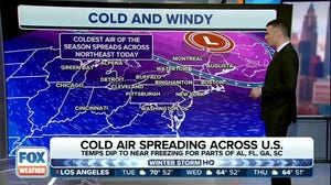 Major blast of clod air settling into East