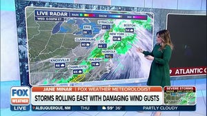 Severe storm threat with damaging wind gusts shifts east