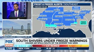 Freeze Warnings in effect across the South as temperatures dip well below average