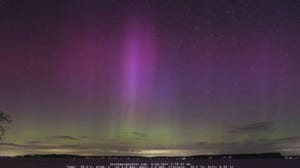 Northern Lights shimmer over Western Washington