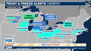 Potentially damaging frost, freeze settles in from Midwest to Northeast