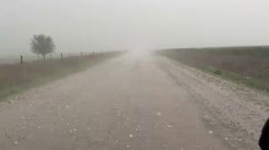 Large hail falls over northern Oklahoma