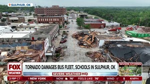 Tornado damages school busses in Oklahoma