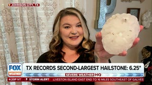 Melon-sized hail puts Texas woman in record books