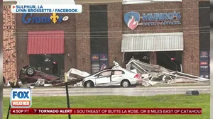 Potential tornado takes out gas station, Burger King in Louisiana