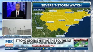 Millions across Florida, Carolinas under Severe Thunderstorm Watch