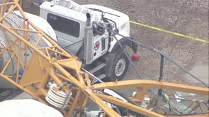 Man killed after crane falls on cement truck during Houston's severe storm