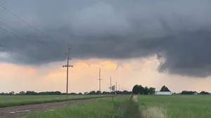 Watch: Funnel clouds spotted near Grand Island, Nebraska