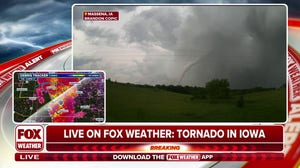 Giant tornado tears across the ground near Carbon, Iowa