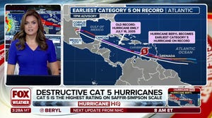Hurricane Beryl sets multiple records as it roars to a Category 5 strength