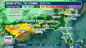 Southern US faces flood threat after rounds of heavy rain, thunderstorms soak region