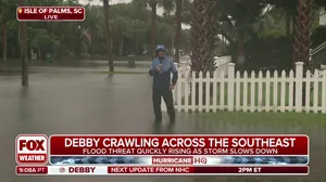 Debby crawling across Southeast as flood threat quickly rising