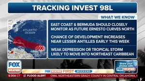 Development chances for Invest 98L increase; Ernesto could form in coming days