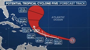 Tropical Storm Watches issued as Potential Tropical Cyclone 5 targets Caribbean islands