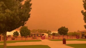 Line and Bridge Fires cause orange, smoke-filled skies in Southern California