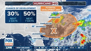 Developing storm off Carolina coast has increasing odds of tropical development