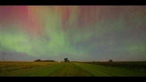 Northern Lights dance over Graceville, Minnesota