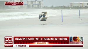 Playhouse blown down Florida beach as Hurricane Helene approaches