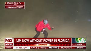 'Getting whooped': Rain, debris pepper FOX Weather reporter as Milton slams Florida with powerful wind