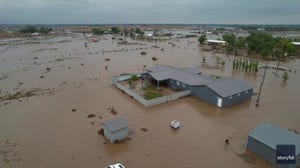 Watch: Drone video captures scope of deadly flooding in Roswell, New Mexico