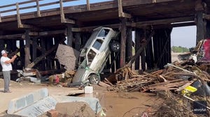 Watch: Car swallowed by floodwaters in Roswell, New Mexico