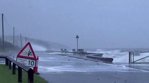 Massive waves from Storm Ashley crash against UK coast