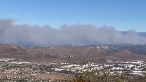 Smoke billows from Mountain Fire