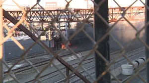 Fire breaks out near Amtrak lines in the Bronx