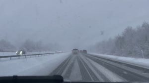 Watch: Northeast winter storm turns New York State Thruway into winter wonderland