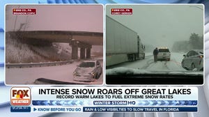 FOX Weather Storm Trackers help rescue stuck driver as snow pours along Erie highway