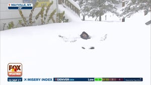 Mike Seidel takes advantage of the fresh powder in Mayville, NY