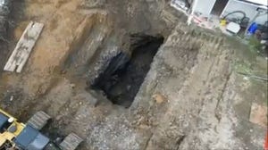 Drone video shows site of sinkhole that claimed life of Pennsylvania grandmother