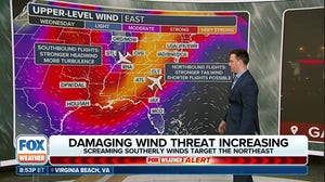 Strong jet stream to give turbulent flights along East Coast Wednesday