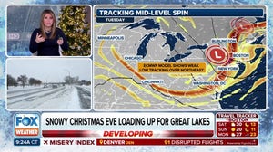 Tracking a potential light snow again in the Northeast for Christmas Eve