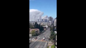 Thick smoke from Palisades Fire seen over Santa Monica