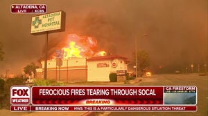 Ball of flames erupt from business as Eaton Wildfire tears through Altadena